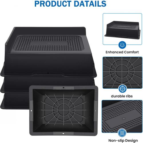 Bed Risers 2 Inch Heavy Duty,Oversized Couch Risers, Extra Wide Furniture Risers for Sofa Table Desk Headboard Chair Lifting,Rectangle Risering Blocks Support 6000 lbs(8 Pack Black)