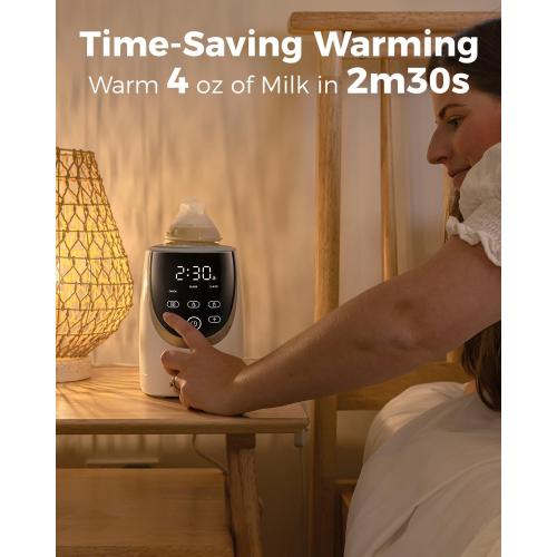 Papablic NutriWarm™ Swirlable Bottle Warmer – Advanced Nutrient-Preserving Warming Technology, Fast and Even Warming for Breastmilk & Formula, Precise Temperature Control, Easy to Use