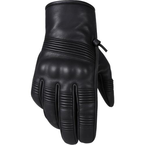 Size Large Black Jackets 4 Bikes Men's Motorcycle Leather Gloves - Cruiser Protective Premium Gloves with Gel Padding, Knuckle & Palm Protection for Street Riding Black L