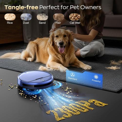 Color Blue Robot Vacuum and Mop Combo, 2 in 1 Robotic Vacuums Cleaner with WiFi/App, Robot Vacuum with Water Tank, Strong Suction, Schedule, Self-Charging, Quiet, for Hard Floor, Pet Hair, Low Pile Carpet