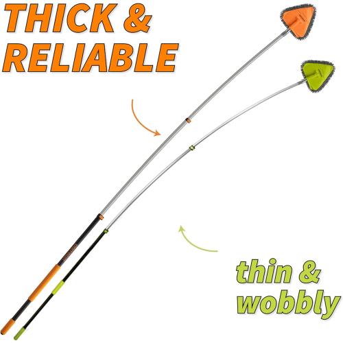 36 Foot High Reach Duster Kit with 5-30 ft Extension Pole for High Ceiling | Dusting & Window Cleaning Kit with Telescopic Pole, Baseboard and Wall Mop, Squeegee, Fan Blade & Cobweb Dusters