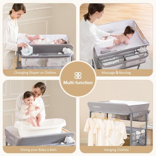 Maydolly Baby Changing Table, Maydolly Portable Foldable Changing Table, Waterproof Diaper Changing Station, Adjustable Height Changing Station, Mobile Nursery for Newborn and Infant