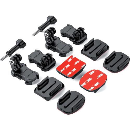 Helmet Sticky Mounts Adhesive Buckle Mount Screw Accessory Kit Compatible with GoPro Hero 13 12 11 10 Max 9 8 7 6 5 Session DJI Osmo Insta360 AKASO Action Cameras (12 in 1)