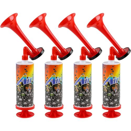 Loud Air Horn, Mini Air Horn Noisemakers Toys Handheld Pump Air Horn Loud Safety Horn for Sporting Events, Birthday Party, Football Match, Celebrations, Boats(Red)