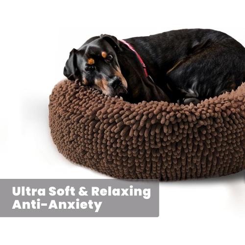 Muddy Mat® Cloud K-9 Bed for Dogs & Cats, Soft & Relaxing Donut Dog Bed, Chenille Material, Removable Cover, Washable