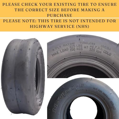 Dayrim 11x4.00-5 Zero Turn Lawn Mower Tires - Set of 2, Smooth Riding, Turf-Friendly 4-Ply Tubeless Lawn & Garden Tires, Replacement for Lawn Mowers