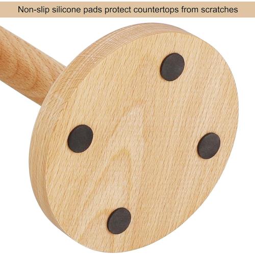 Paper Towel Holder,DNIEBW Kitchen Paper Hanger Rack Bathroom Towel Roll Stand Organizer Simply Standing Countertop Wooden Paper Roll Holder for Cabinet,Table (Round Bottom)