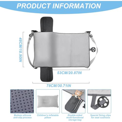 Toddler Airplane Bed, 19x31 Inch Non-Slip Comfort Inflatable Toddler Travel Bed with Pillow & Pump & Pockets, Portable Air Mattress with Storage Bag for Sleeping, Rest