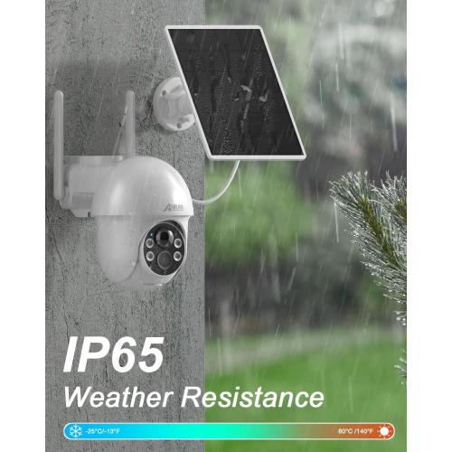 ANRAN Security Camera Wireless Outdoor, 2K Solar Outdoor Camera with 360° View, Smart Siren, Spotlights, Color Night Vision, PIR Human Detection, Pan Tilt Control, 2-Way Talk, IP65, Q1 White
