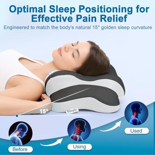 Cervical Pillow for Side Sleepers,Memory Foam Pillows for Neck and Shoulder Pain,Deep Sleep Pillows for Back Pain Sleeper, Dreamers Relief,Slumber,Stomach,Snoring Pillow (Almohadas Ortopédicas)