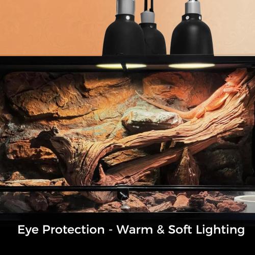 Reptile Infrared Heat Lamp Bulb 75W, 2-in-1 Day & Night Combo, Infrared Heat Lamp & UVA Sunlight Heating Lamp for Reptile Terrariums