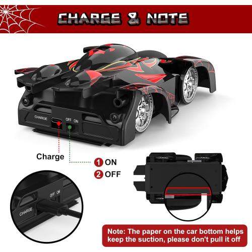 Wall Climbing Remote Control Car with Headlight | 360° Rotating RC Stunt Car, Rechargeable RC Cars Toys for 3 4 5 6 7 8-12 Year Old Boys Girls Kids