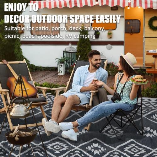 LILIOFFIC Outdoor Rug Waterproof 6x9 ft Outdoor Carpet Patio Rug Mat Reversible RV Camping Rug Plastic Straw Rug Outside Outdoor Area Rug for Patio Deck Balcony Backyard Picnic Beach