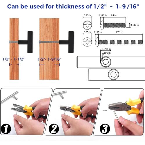 Ravinte 10 Pack Black Square Bar Cabinet Knobs 2 Inch Square Cabinet Pulls Matte Black Single Hole Kitchen Cabinet Handles