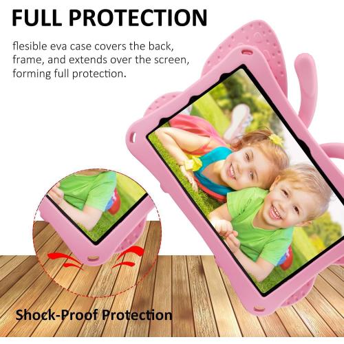 iPad 11th 10th Generation Case Kids,iPad 10 11 inch 2022 2025 A16 Butterfly Case with Kickstand Light EVA Full Boby Drop Protective Rugged Shockproof Kid-Proof Kids Tablet Cover for Girl Kid (Pink)