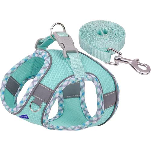 Step in Mesh Dog Harness and Leash Set Breathable Air Mesh Harness | Reflective Escape Proof Dog Harness Vest No Choke Lightweight Mesh Dog Harness