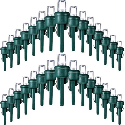 Honoson 180 Count 5 mm Winter LED Replacement Bulbs Bulk Wide Angle Winter LED Light Bulbs String Replacement Festival Light Garland Outdoor Tree Home Decoration (Green Base with Cold White Bulb)