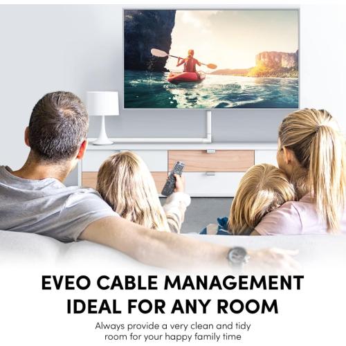 EVEO Cord Hider - 306” Cord Cover Wall Cable Hider, Cable Concealer, Wire Hiders for TV on Wall. Cable Management, Cord Hider Wall Cable Raceway Wire Covers for Cords -18X (L17 W0.95 H0.5) - White