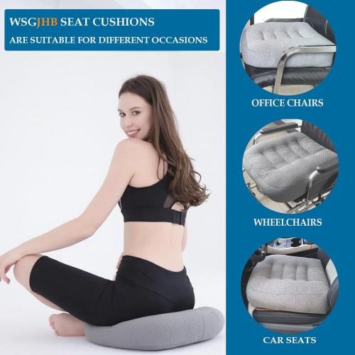 WSGJHB Large Seat Cushion, Extra Thick Booster Seat Cushions for Office Chairs Long Sitting Office Workers, Car Drivers, Relieves Back Pain, Breathable, Anti-Slip, 20x20x6 inchs, Gray