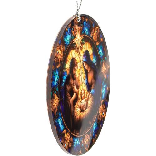Nativity Ornaments for Christmas Tree, Christmas Ornaments 2025, Religious Nativity Scene Decoration, Christian Christmas Ornaments, Elegant Holy Family Ornament, Faith-Inspired Holiday Keepsake