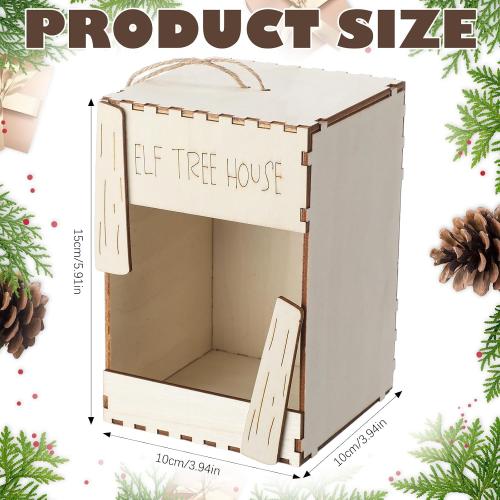 Christmas Elf Tree House Ornament 6 Inch Elf Carrier Christmas Tree Decor Ornament Prop with String for Xmas Decoration Party