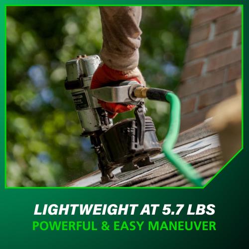 Metabo HPT Roofing Nailer, Pro-preferred Pneumatic Power Nailers, Ideal for Asphalt Roofing Shingles, 16 Degree 7/8″ to 1-3/4″ Roofing Nails, NV45AB2