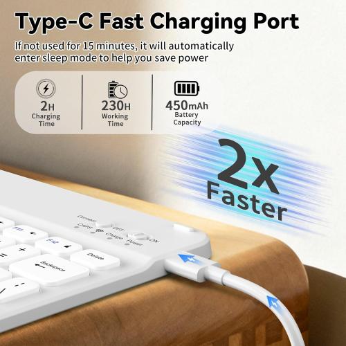 kenke for iPad 11/10th Gen Case with Keyboard 11/10.9 inch 2025 A16/2022, Detachable Wireless Bluetooth Keyboard Case Thin & Light with Built-in Left Side Pencil Holder, White Square Keycaps (Gray)