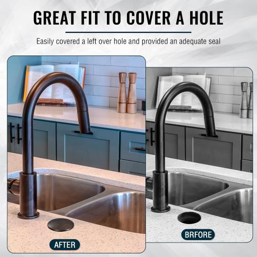 LEIFIDE 2 Inch Kitchen Sink Hole Cover Faucet Sink Hole Cap Stainless Steel Stopper Plug Plate Metal Blank for Bathroom Soap Dispenser Wash Basin(Oil Rubbed Bronze)