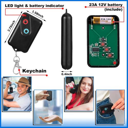 Kingdder 2 Pieces Garage Door Remote Compatible with Guardian 2211 L 2 Button Garage Door Remote Transmitter 303mhz/390mhz Gate Opener Transmitter with Keychain