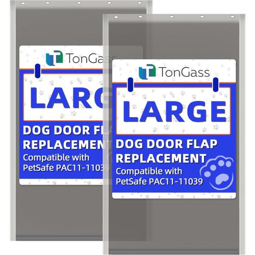 TonGass PAC11-11039 Large Dog Door Flap Replacement Compatible with PetSafe Freedom Dog Doors, 10 1/8x16 7/8 Pet Door Replacement Flaps with Magnetic Closure, Weather-Proof & Warp-Resistant - 2-Pack