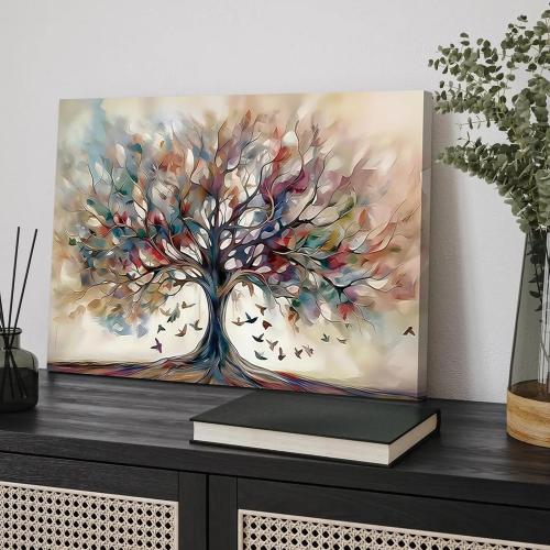 Kyiyhzp Tree of Life Canvas Wall Art plant abstract painting print artwork Modern Ready-to-Hang Decor for Living Room, Bedroom, Dining Room or Home Office, Nature Style Home Wall Decor Large