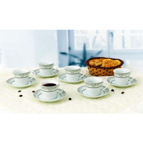 6Pc 2oz Silver Lorren Home Trends Juliette-6 Espresso or Demitasse Cups, Silver., Holds 2 Ounces
