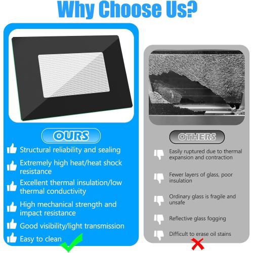 Upgraded WPW10409946 W10409946 Gas/Electric Freestanding Range Oven Stove Door Outer Glass Panel Replacement Compatible with Whirlpool Gas/Electric Range Oven Stove Parts 2210188 AP6021060 PS11754380
