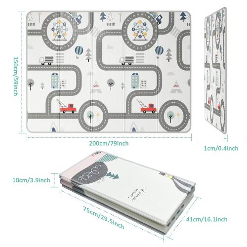 FLAGAV 79x59inch Play Mat for Baby - Extra Large, Non-Toxic, Waterproof Playmat for Indoor and Outdoor Use