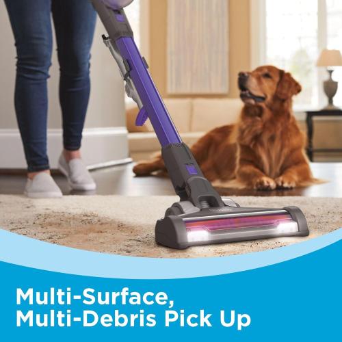 Purple BLACK DECKER Pet Hair Vacuum, Cordless Vacuum Cleaner Pet Hair, Up to 55 Minutes of Runtime, Interchangeable Floorhead, Maximum Suction, Multi-Surface, Light Weight, Powerseries Extreme (BSV2020P)