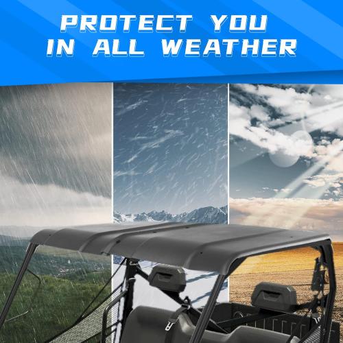 KEMIMOTO 570 Full Size Roof Plastic Hard Sport Roof, 2-Piece Combination Top Compatible with 2016-2025 Polaris Ranger 570 Full-Size Accessories