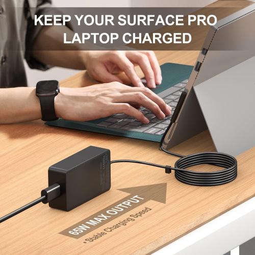 65W Surface Pro Laptop Charger for Microsoft Surface Pro 9, 8, 7 , 7, 6, 5, 4, 3, X, Surface Laptop 5 Studio 4 Go 3 2, Surface Go 3 2 1, Surface Book and Travel Case…