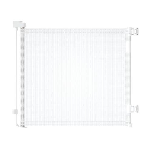 dearlomum Retractable Baby Gate,Mesh Baby Gate or Mesh Dog Gate,33 Tall,Extends up to 55 Wide,Child Safety Gate for Doorways, Stairs, Hallways, Indoor/Outdoor（White,33x55)