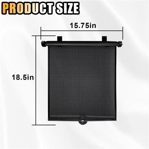 2PCS Car Window Shades for Baby, 18×15 Retractable Car Shades for Side Window with Suction Cups, Blocks Heat and UV Rays Glare Protection, Baby Auto Accessories for Cars House Office Window