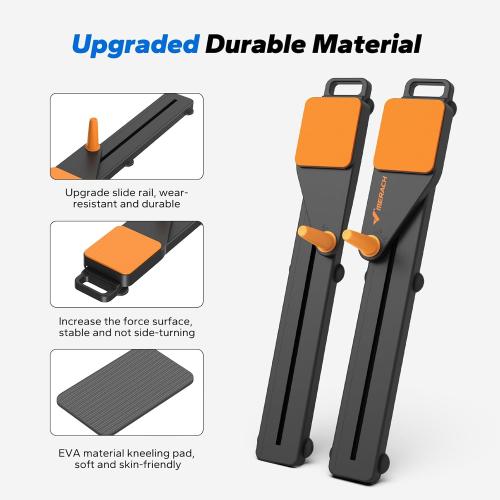 Grey and Orange MERACH Pilates Board, Multifunctional Abdominal Plate, Detachable Ab Trainer Machine with Anti-Slip Design, Portable Pilates Reformer for Core Workouts, Home Gym Equipment for Women