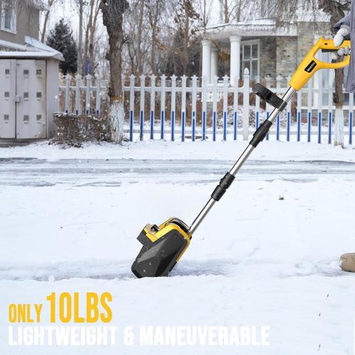 20V 13-Inch Cordless Brushless Snow Shovel, Cordless Snow Blower with 2x4Ah Battery, Battery Snow Blower with Directional Plate & Adjustable Front Handle (2 * 4Ah Battery & Quick Charger Included)