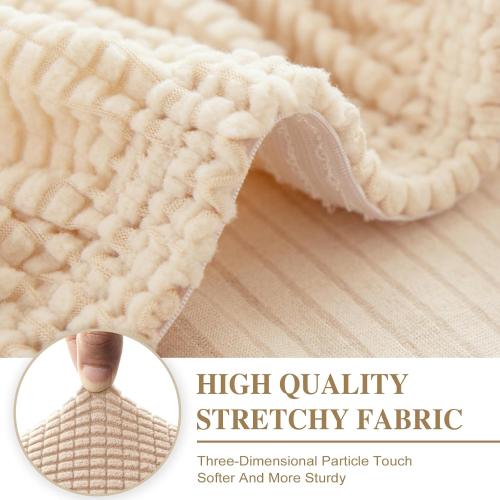 Couch Cushion Covers for Sectional Sofa L Shape Washable Separate Seat Chaise Couch Cover Stretch Sofa Slipcovers with 2 Pcs Pillowcases(2 Seater   1 Chaise, Natural)