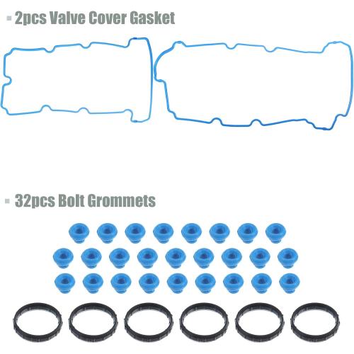 X AUTOHAUX Valve Cover Gasket Set for Ford Escape 3.0L V6 2006-2008 for Mazda Tribute 3.0L V6 2005-2006 for Mercury Mariner 2005-2006 VS50708R