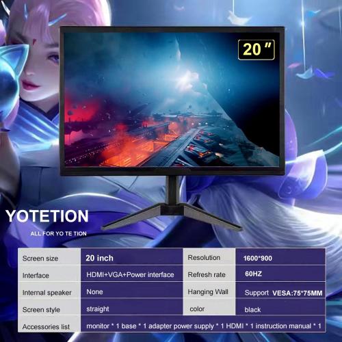 20 '' HD (1600 x 900) Monitor, 60Hz Refresh Rate, HDMI x1, Small Thin Monitor for laptops, Computers and desktops,LED Display