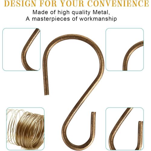 Sratte 120 Pcs Mini S Hook for Hanging 1 Inch Metal, Bronze Color