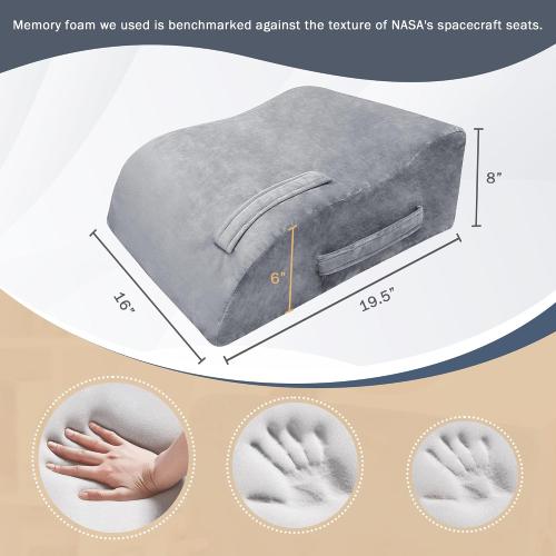Leg Elevation Pillows, 8 Leg Pillows for Sleeping, Memory Foam Wedge Pillow for Swelling, Circulation, Pain Relief, Elevated Pillow for Post-Surgery, Back Support Pillows w/Washable Cover