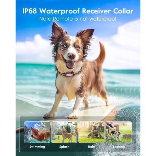 SLOPEHILL Dog Shock Collar - 4200FT Dog Training Collar with Remote,IPX8 Waterproof E-Collar with Beep,Vibration,Shock,Flash Light,No Shock Mode,Shock Collar for Small Medium Large Dog 8-140lbs,Pink