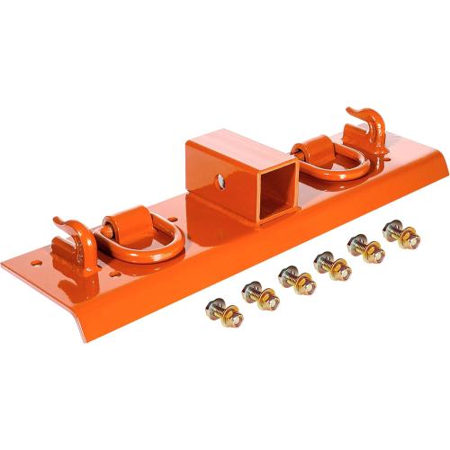 Bonbo Tractor Grab Hooks Compatible with Kubota Tractors - Bolted on Compact Tractor Bucket Grab Hooks with D Rings and 2 Receiver, Orange