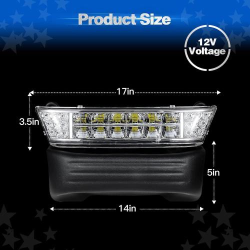 NOKINS Club Car Precedent Light Kit with Bumper for Club Car Precedent 2004-UP Electric Gas Golf Cart - 12V LED Headlight & Turn Signal Light(Fit #102524800/1025248-01) (Single Front Light)