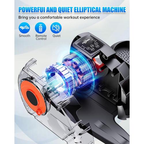 Putnen Under Desk Elliptical Machine, Electric Elliptical Leg Exerciser for Seniors with 12 Adjustable, Portable Quiet Elliptical Exercise Machine, Seated Pedal Exerciser with Remote Control